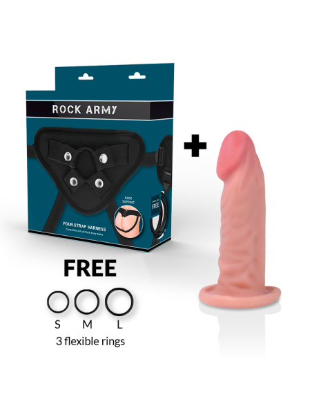 ROCKARMY - DIRŽAS DVIGUBO TANKIO TIGRO REALISTIŠKAS DILDO 14 CM -O- 4,46 CM