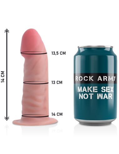 ROCKARMY - HARNESS DUAL DENSITY TIGER REALISTIC DILDO 14 CM -O- 4.46 CM