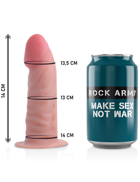 ROCKARMY - DIRŽAS DVIGUBO TANKIO TIGRO REALISTIŠKAS DILDO 14 CM -O- 4,46 CM