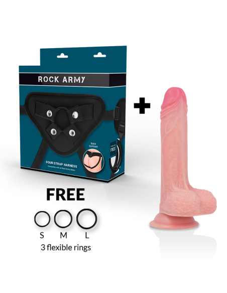 ROCKARMY - HARNESS LIQUID SILICONE PREMIUM MUSTANG REALISTIC 18 CM -O- 4.14 CM