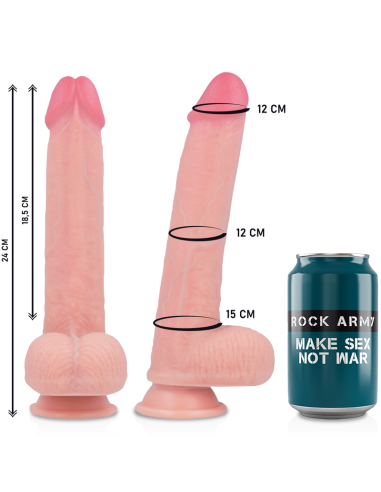 ROCKARMY - ARN S skysto silikono dildo PREMIUM KINGCOBRA 24 CM -O- 4,77 CM