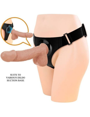 PRETTY LOVE - UNIVERSALŪS DIRŽAI SU DILDO JERRY 21,8 CM NATŪRALŪS