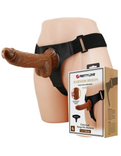 PRETTY LOVE - HARNESS BRIEFS UNIVERSAL HARNESS WITH DILDO MICHEAL 20 CM BLACK 2