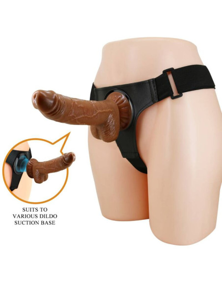 PRETTY LOVE - HARNESS BRIEFS UNIVERSAL HARNESS WITH DILDO MICHEAL 20 CM BLACK