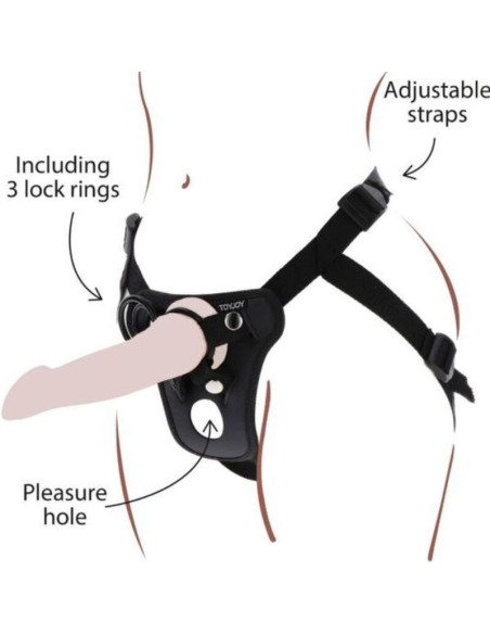 GET REAL - STRAP-ON PLEASURE HARNESS BLACK