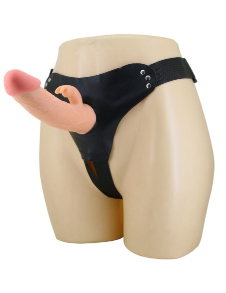 PRETTY LOVE - MAVIS HARNESS UNIVERSALŪS KENAITĖLIAI SU DILDO 19 CM NATŪRALŪS