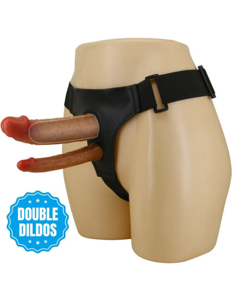 PRETTY LOVE - KEAVEN HARNESS BRIEFS UNIVERSAL and COMFORTABLE DOUBLE DILDO