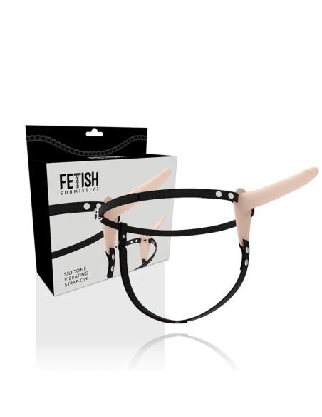 FETISH SUBMISSIVE HARNESS - KŪNO SILIKONINIS VIBRATORIUS 15 CM