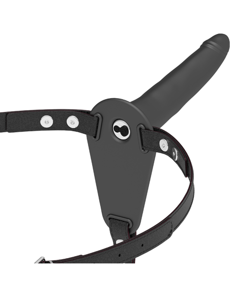 FETISH SUBMISSIVE HARNESS - JUODAS SILIKONINIS VIBRATORIUS 15 CM