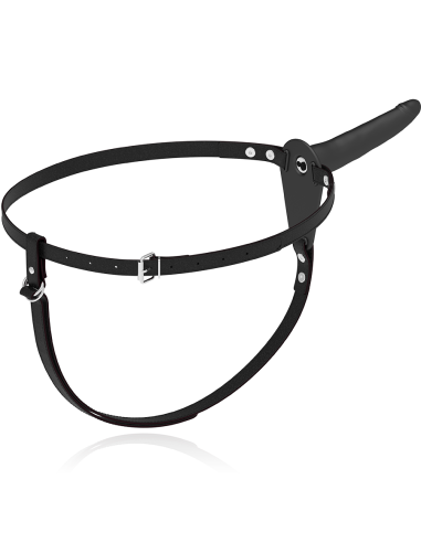 FETISH SUBMISSIVE HARNESS - BLACK SILICONE VIBRATOR 15 CM