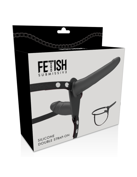 FETISH SUBMISSIVE HARNESS - juodi dvigubo įsiskverbimo