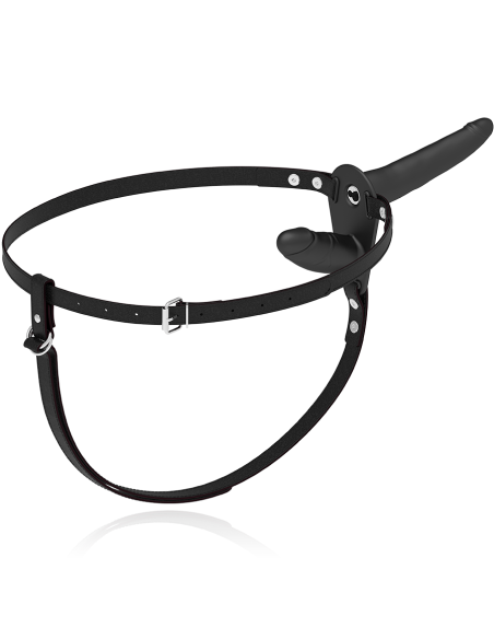 FETISH SUBMISSIVE HARNESS - DOUBLE PENETRATION BLACK VIBRATOR