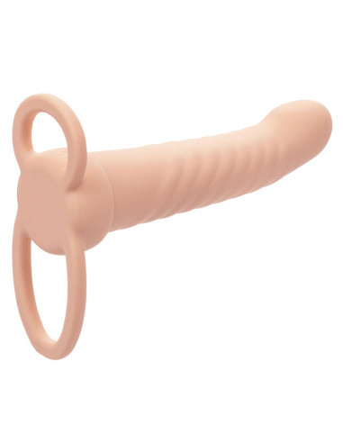 CALEXOTICS - MAXX RIBBED DUAL PENETRATOR 10 VIBRATIONS FLESH