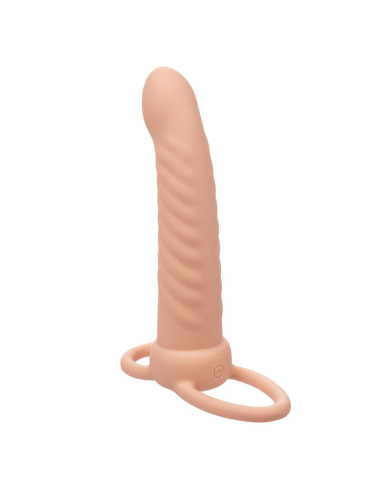 CALEXOTICS - MAXX RIBBED DUAL PENETRATOR 10 VIBRATIONS FLESH