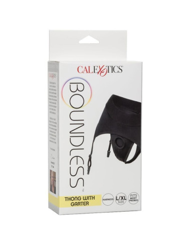 CALEXOTICS - BOUNDLESS THONG WITH GARTER S-M