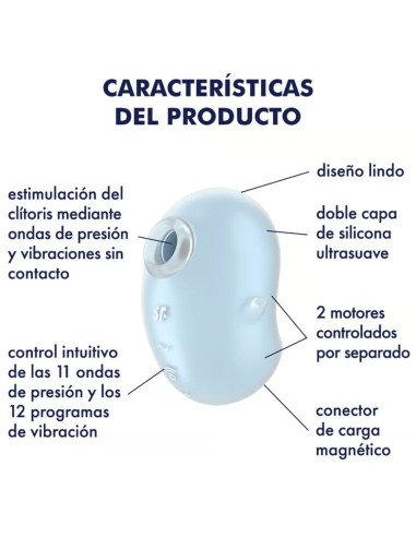 SATISFYER - CUTIE GHOST LAY-ON VIBRATOR LIGHT BLUE