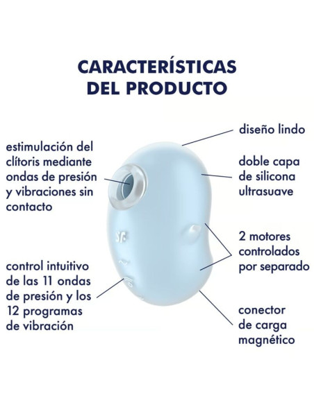 SATISFYER - CUTIE GHOST LAY-ON VIBRATOR LIGHT BLUE