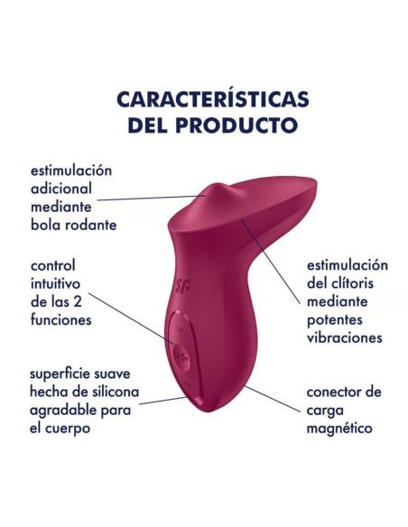 SATISFYER - EXCITERRR LAY-ON CLITORIS BERRY VIBRATOR