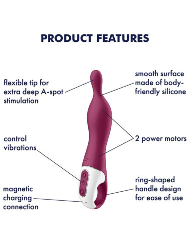 SATISFYER - NUOSTABUS 1 TAŠKO VIBRATORIUS AVIETINĖS SPALVOS