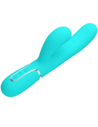 PRETTY LOVE - PERLITA MULTIFUNCTION 3 IN 1 G-SPOT VIBRATOR AQUA GREEN