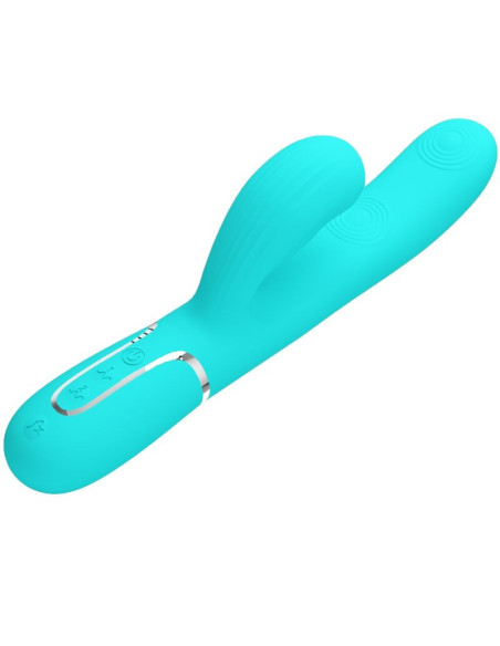 PRETTY LOVE - PERLITA MULTIFUNCTION 3 IN 1 G-SPOT VIBRATOR AQUA GREEN
