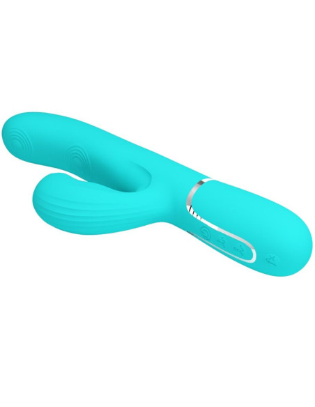 PRETTY LOVE - PERLITA MULTIFUNCTION 3 IN 1 G-SPOT VIBRATOR AQUA GREEN
