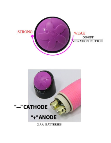 BAILE - COLORFUL SEX REALISTIC VIBRATOR PINK 23 CM