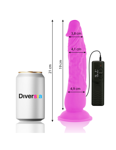 DIVERSIA - FLEXIBLE VIBRATING DILDO PURPLE 21 CM -O- 4.9 CM