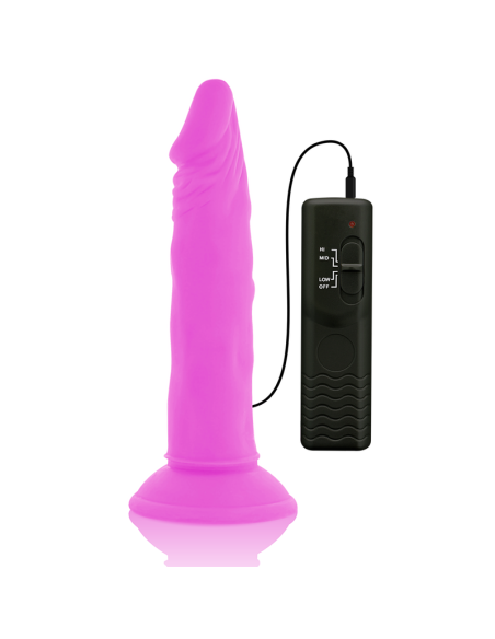 DIVERSIA - LANKSTUS VIBRUOJAMAS DILDO VIOLETINIS 23 CM -O- 4,3 CM