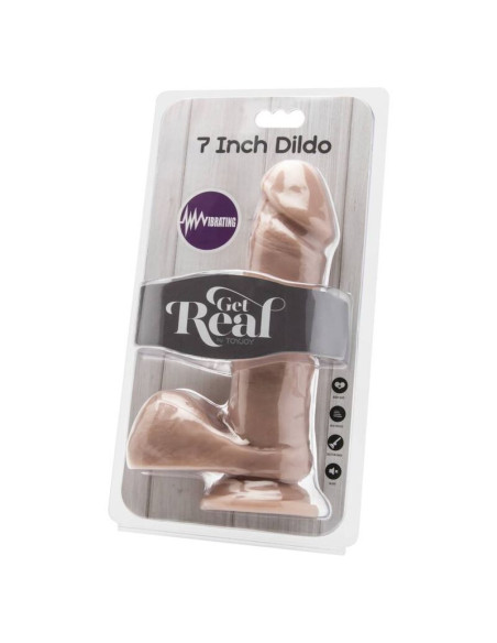 GET REAL - 18 CM DILDO SU KAMUOLIUKAIS VIBRATORIUS ODOS STIPRUS