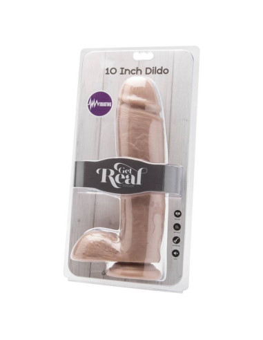 GET REAL - 25,5 CM DILDO SU KAMUOLIUKAIS VIBRATORIUS ODOS RANKENA