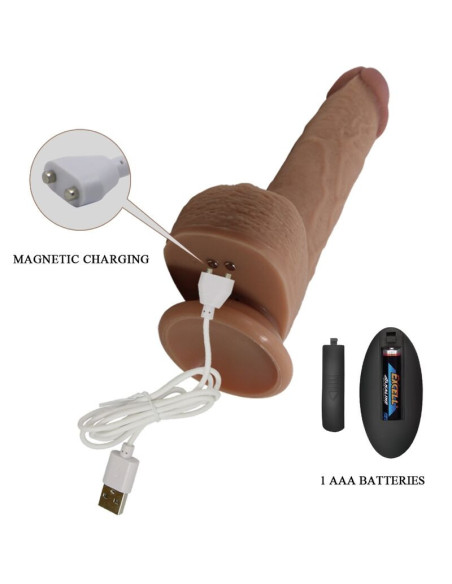 PRETTY LOVE - TOMMY REALISTINIS DILDO VIBRATORIUS STIPRUS 22,5 CM