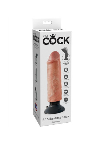 KING COCK - 15.24 CM VIBRATING COCK FLESH