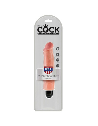 KING COCK - 17.8 CM VIBRATING STIFFY FLESH