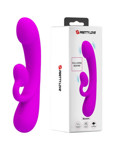 PRETTY LOVE - SINCERE SILICONE CLITORAL VIBRATOR AND SUCKER PURPLE