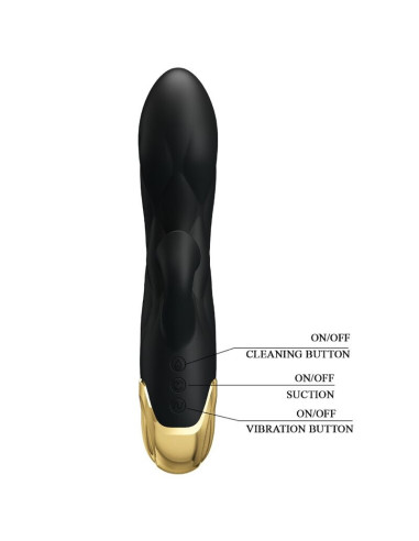 PRETTY LOVE - BLACK RECHARGEABLE GOLD PLATED LUXURY VIBRATOR