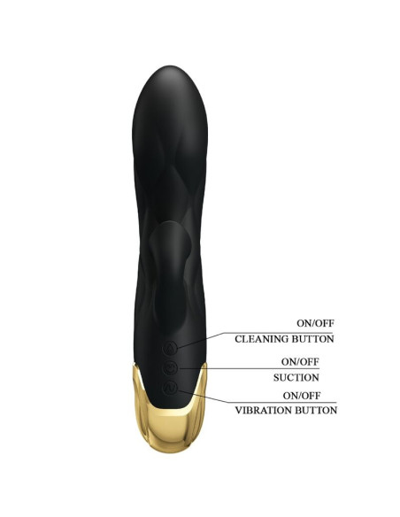 PRETTY LOVE - BLACK RECHARGEABLE GOLD PLATED LUXURY VIBRATOR