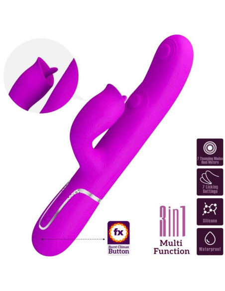 PRETTY LOVE - RABBIT VIBRATOR WITH LICKING FUCHSIA