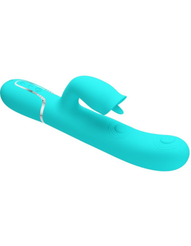 PRETTY LOVE - RABBIT VIBRATOR WITH LICKING AQUA GREEN