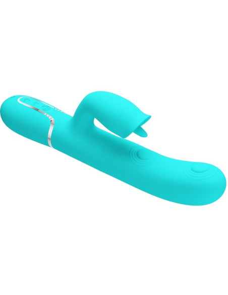 PRETTY LOVE - RABBIT VIBRATOR WITH LICKING AQUA GREEN