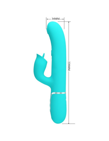 PRETTY LOVE - RABBIT VIBRATOR WITH LICKING AQUA GREEN