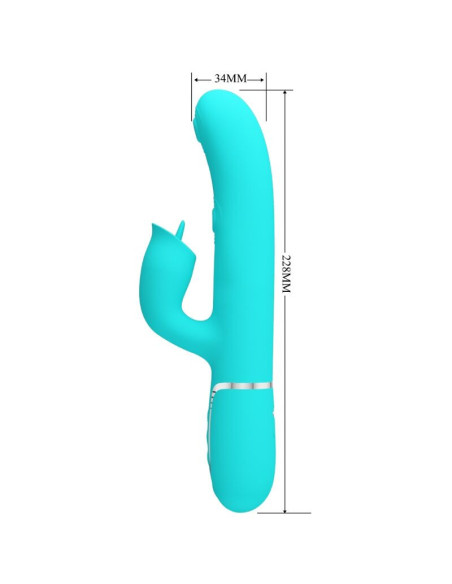 PRETTY LOVE - RABBIT VIBRATOR WITH LICKING AQUA GREEN
