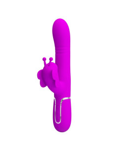 PRETTY LOVE - MULTIFUNCTION RABBIT VIBRATOR 4 IN 1 BUTTERFLY FUCHSIA