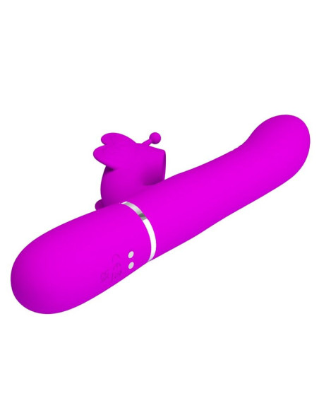 PRETTY LOVE - MULTIFUNCTION RABBIT VIBRATOR 4 IN 1 BUTTERFLY FUCHSIA