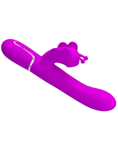 PRETTY LOVE - MULTIFUNCTION RABBIT VIBRATOR 4 IN 1 BUTTERFLY FUCHSIA