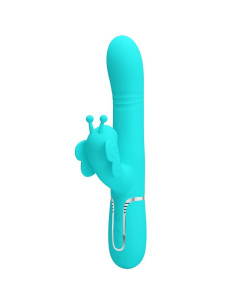 PRETTY LOVE - MULTIFUNCTION RABBIT VIBRATOR 4 IN 1 BUTTERFLY AQUA GREEN