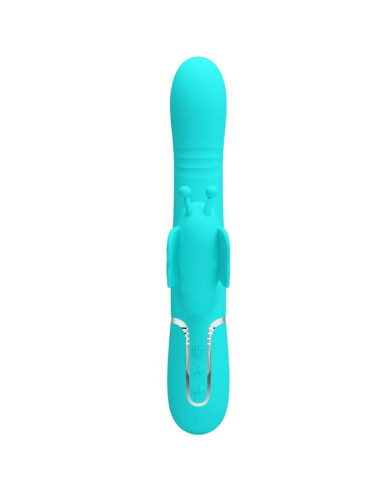 PRETTY LOVE - MULTIFUNCTION RABBIT VIBRATOR 4 IN 1 BUTTERFLY AQUA GREEN