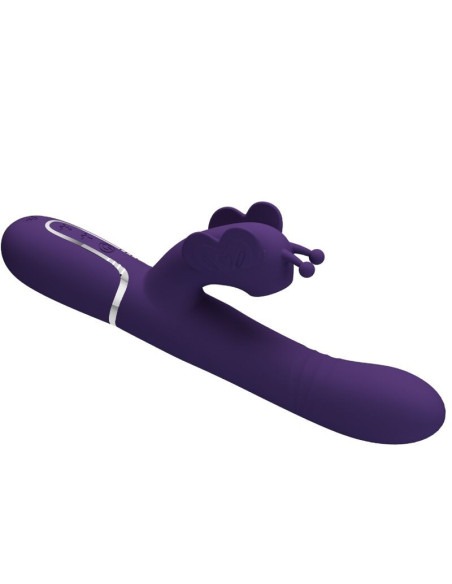 PRETTY LOVE - MULTIFUNCTION RABBIT VIBRATOR 4 IN 1 BUTTERFLY PURPLE