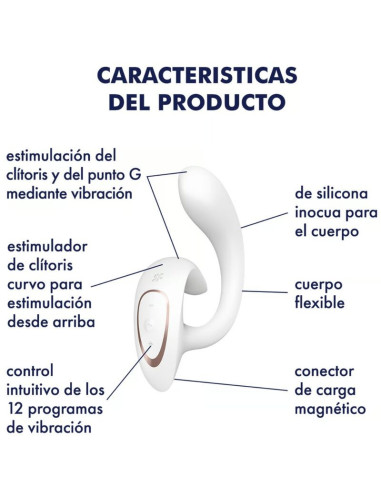 SATISFYER - G FOR GODDESS 1 SU KLITORIAUS MASAŽUOKLIU BALTASIS