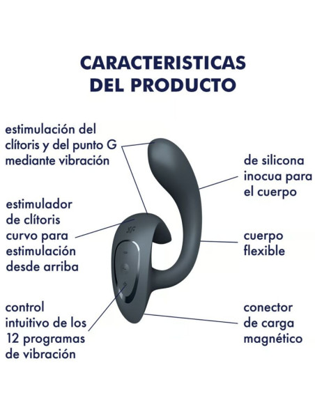 SATISFYER - G FOR GODDESS 1 RABBIT VIBRATOR DARK GRAY